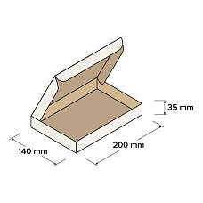 Kartonové krabice 200x140x35mm - bílá, 10 ks